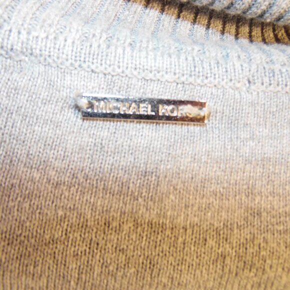 Michael Kors Sweater Womans XL Gray Long‎ Sleeve Cowl Neck Fringe Hem Boho Tunic - Picture 7 of 8